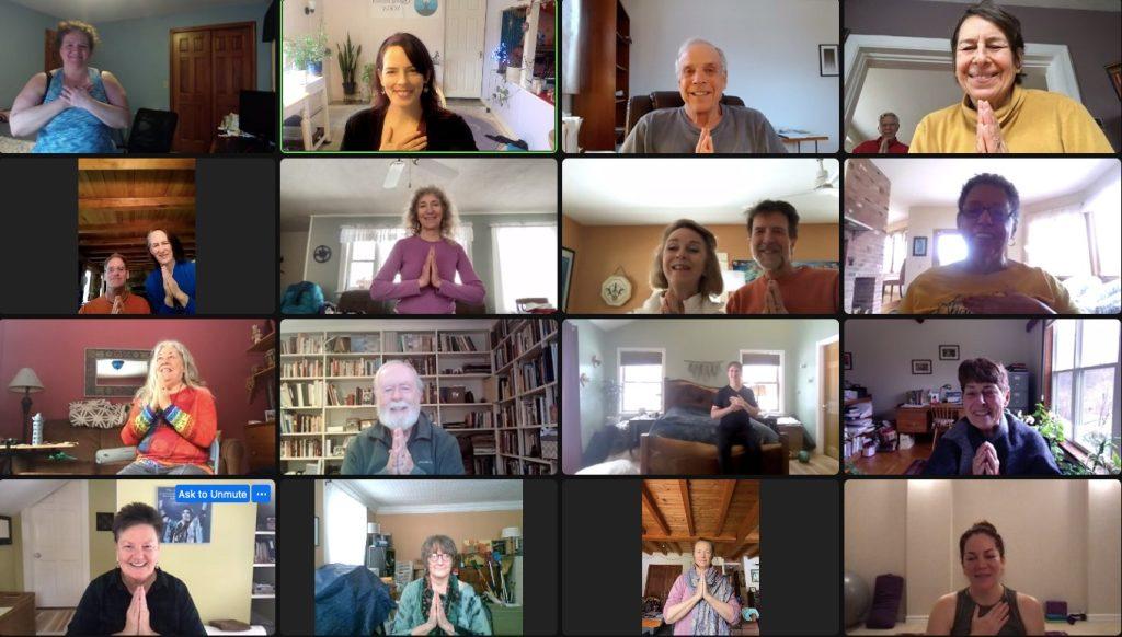 Qigong Infused Yoga class participants on Zoom